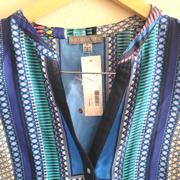Brixon Ivy,  Fallon Mixed Print Sleeveless Blouse, Multicolor, Size Medium - Picture 3 of 4
